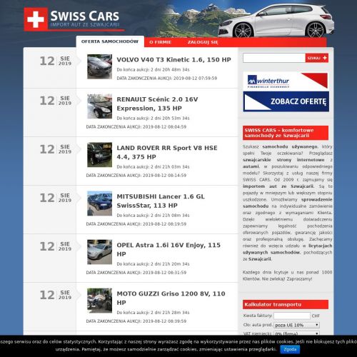 Import auta ze szwajcarii