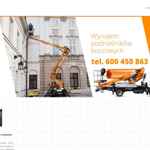 Podnośnik koszowy 31 m w Pruszkowie