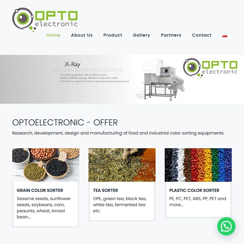 Sortownik optyczny kolorowego plastiku